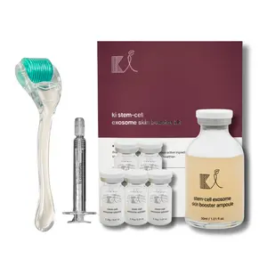 Microneedling Glow Set- 0.25mm Derma Roller + KI Stem-Cell Exosome Booster Ampoule Kit | At-Home Microneedling Duo for Better Absorption, Barrier Support, Hydration & Fine-Line Care