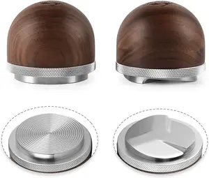 CrossCreek 51mm Espresso Coffee Distributing & Tamping Kits | Adjustable Depth Distributor and Tamper | Fits De'Longhi All 51mm Portafilters | Walnut Wood & SUS304 Espresso Accessories for Coffee Bar
