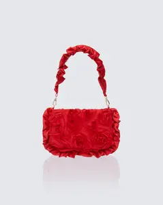 Kassidy Red Organza Ruffle Bag
