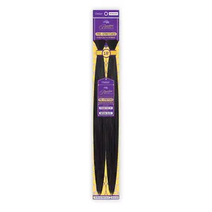 Outre Human Hair Blend Braids Premium Purple Pack Brazilian Bundle Pre-Stretched Straight Bulk (18-24")