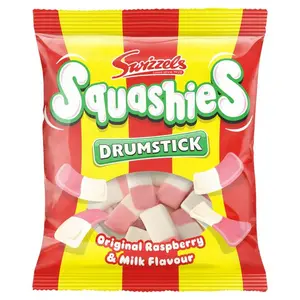 Swizzles Squashies Drumsticks Raspberry and Milk Flavour Bag 120g