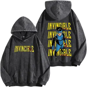 Invincible Mark Grayson Superhero Washed Hoodie, Unisex Mineral Washed Shirt, Graphic Tee, Superhero Costume, Comic Book Fan Gift