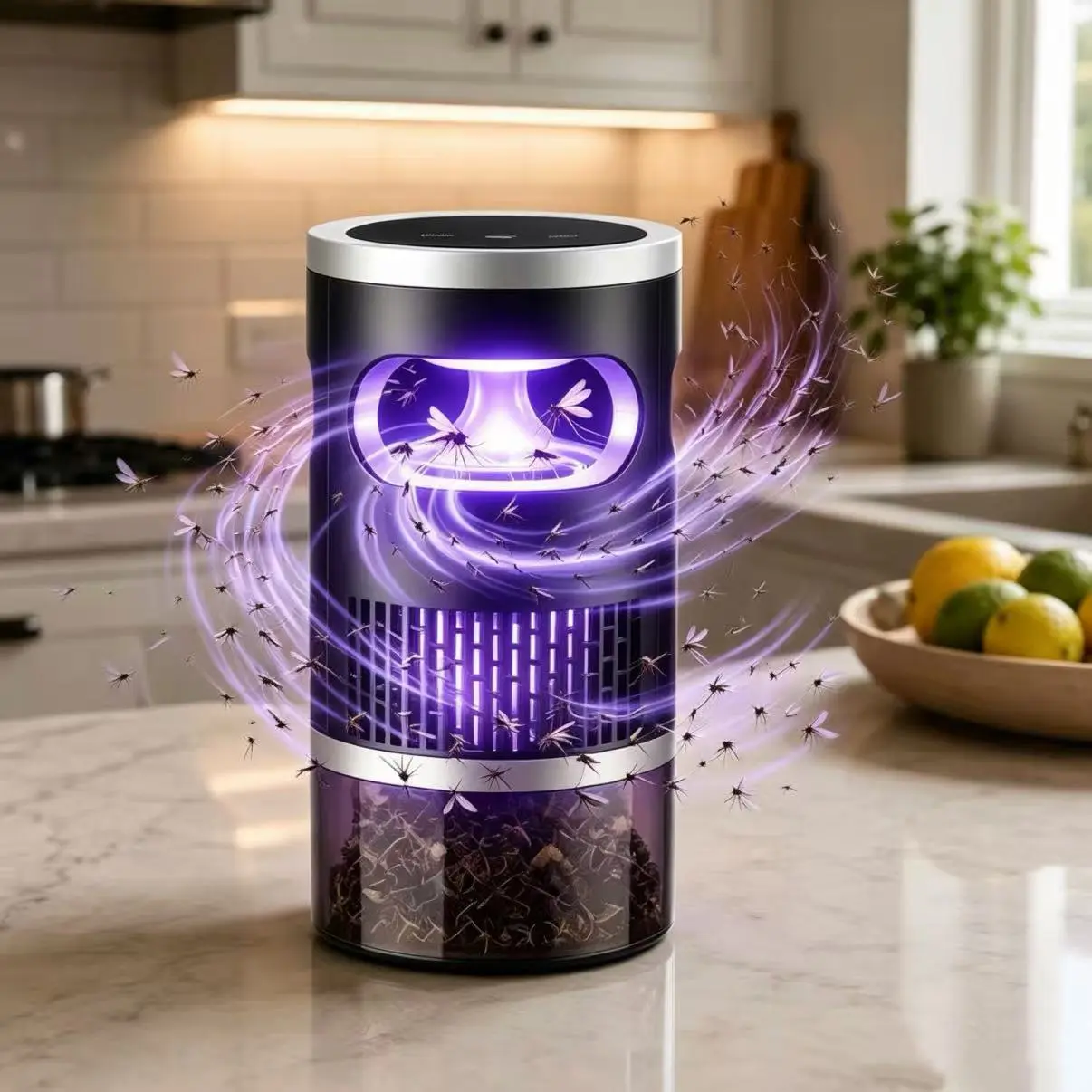 Kitchen Suction Bug Zapper Indoor, 365nm UV Flying Insect Trap, Fan-Based Catcher for Mosquitos Fruit Flies Gnats Moths, No Chemicals for Home Bedroom Living Room,indoor home bug light,outdoor night protection rechargeable mosquito killer,Smart bug zappe