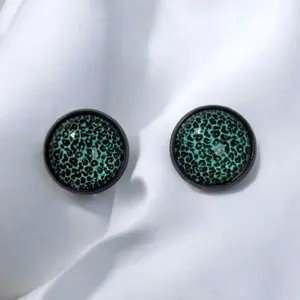 Teal Cheetah Print Stud Earrings