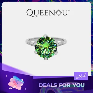 【409】"Deck The Hall"  5 Carat Synthetic Moissanite 6-prongs Paved Ring