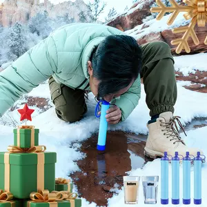 Outdoor Water Filter, Straw Water Filter, Emergency Survival Water Purifier for Prepper Emergency Equipment Hiking Camping