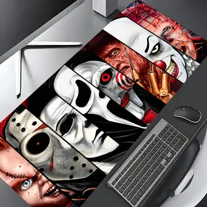 Horror Halloween Large Gaming Mouse Pad, Scary Movie Washable Rubber Extended Desk Mat with Non-Slip Base, Aesthetic Home Office Decor, Mouse Pads for Desk, Christian Gifts for Women, Gaming Mousepad