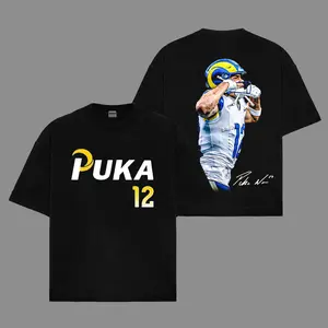 Ramily Fit - Puka Nacua 12 Playoff T-Shirt, Rams House Game Day Outfit, Gift For Football Fans, Graphic Football Shirt, Menswear & Womenswear