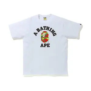 BAPE Sta Camo College Tee White/Multi
