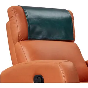 Non Slip Recliner Headrest Protector Washable Faux Leather Headrest Covers for Recliner Chair  Couch  Rest Covers for Sofa,Furniture,Office Chair,Theater Seat (Green)