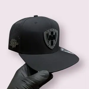 Rayados De Monterrey Black Unisex Snapback Cap - Polyester Sporty Baseball Hat, Mirror Logo, Comfortable Fit, Water & Sweat Resistant, Durable Functional Fashion Accessory for Casual Daily Wear