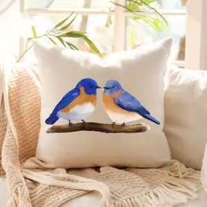 Eastern Bluebird Pair Pillow