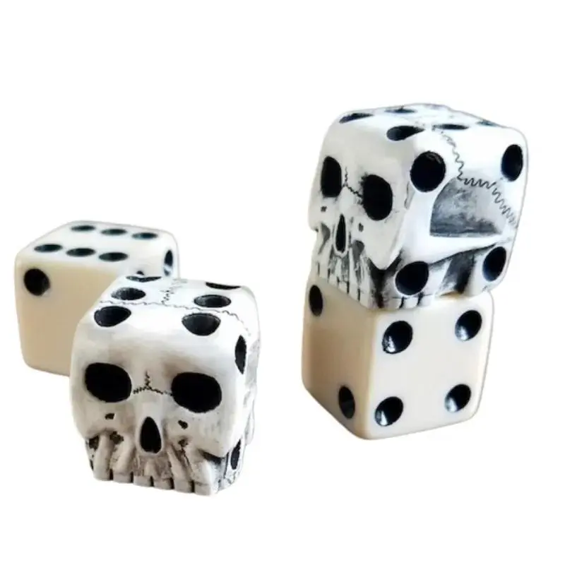 Creative And Fun Mini Halloween White Skull Dice, Suitable For Halloween Prank Parties, Gift Decoration Props, Quirky Style