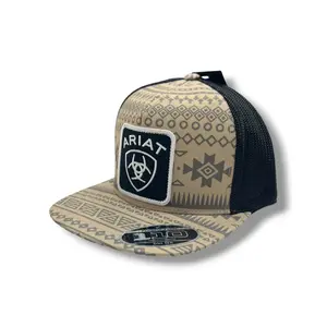 Ariat Aztec Center Logo Patch Hat - Tan/Black