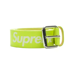 Supreme Repeat Leather Belt "Flourescent Yellow" SU23224