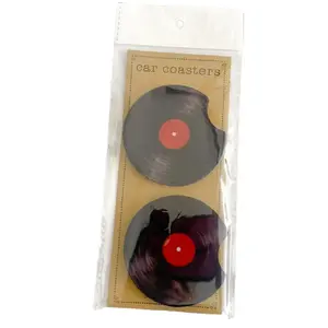 Vinyl Record Music Coaster Cute Car Coasters, Set of 2, Cute Aesthetic Car Coasters, New Car Gift, Gifts for Her, Coasters for Car