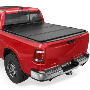 For 2002-2026 Dodge Ram 1500 2500 3500Inclu. Classic & New Body Fleetside (for Models w/o Ram Box) Aluminum Hard Folding Tonneau Cover Truck Bed