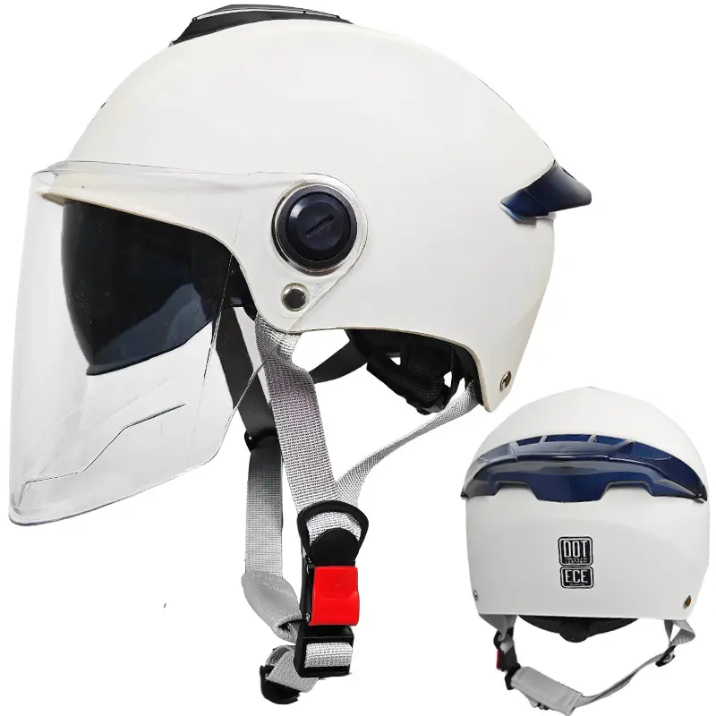ZXC Anti-Fog Dual-Lens Electric Vehicle Helmet, Unisex All-Season Half Helmet, Anti-Scratch Dual Lens Design, Windproof Dustproof Shock Absorption, Portable Lightweight & Comfort Lining, Adjustable Buckle for Adult Men Women Urban Commute Scooter Riding ZXC Anti-Fog Dual-Lens Electric Vehicle Helmet, Unisex All-Season Half Helmet, Anti-Scratch Dual Lens Design, Windproof Dustproof Shock Absorption, Portable Lightweight & Comfort Lining, Adjustable Buckle for Adult Men Women Urban Commute Scooter Riding
