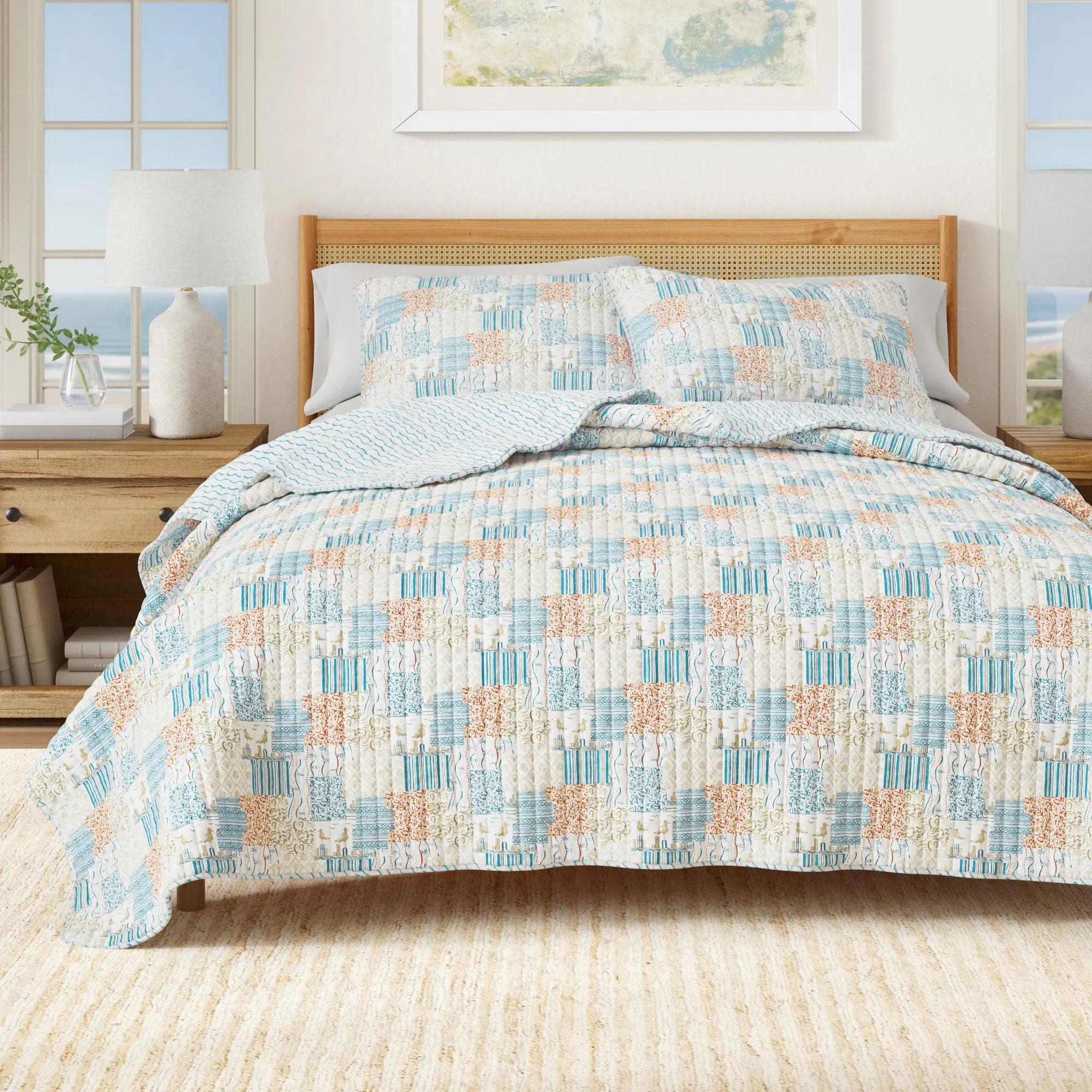 Coastal Patchwork Quilt Set