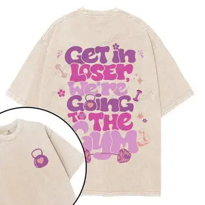 We're Going To Gym Printed Gym Shirt, Washed T-Shirt, Oversized 5XL Graphic Gym Shirt, Vintage Washed Tee Cotton, Menswear Fit Top Womenswear