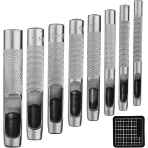 8 Pcs Hole 5mm-13mm Hollow Set for Crafting Round Hollow Tools for Watch Bands Belts Canvas Paper Soft Working