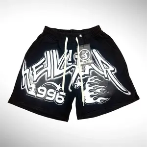 Hellstar Premium Graphic Mesh Shorts – Black Streetwear Edition