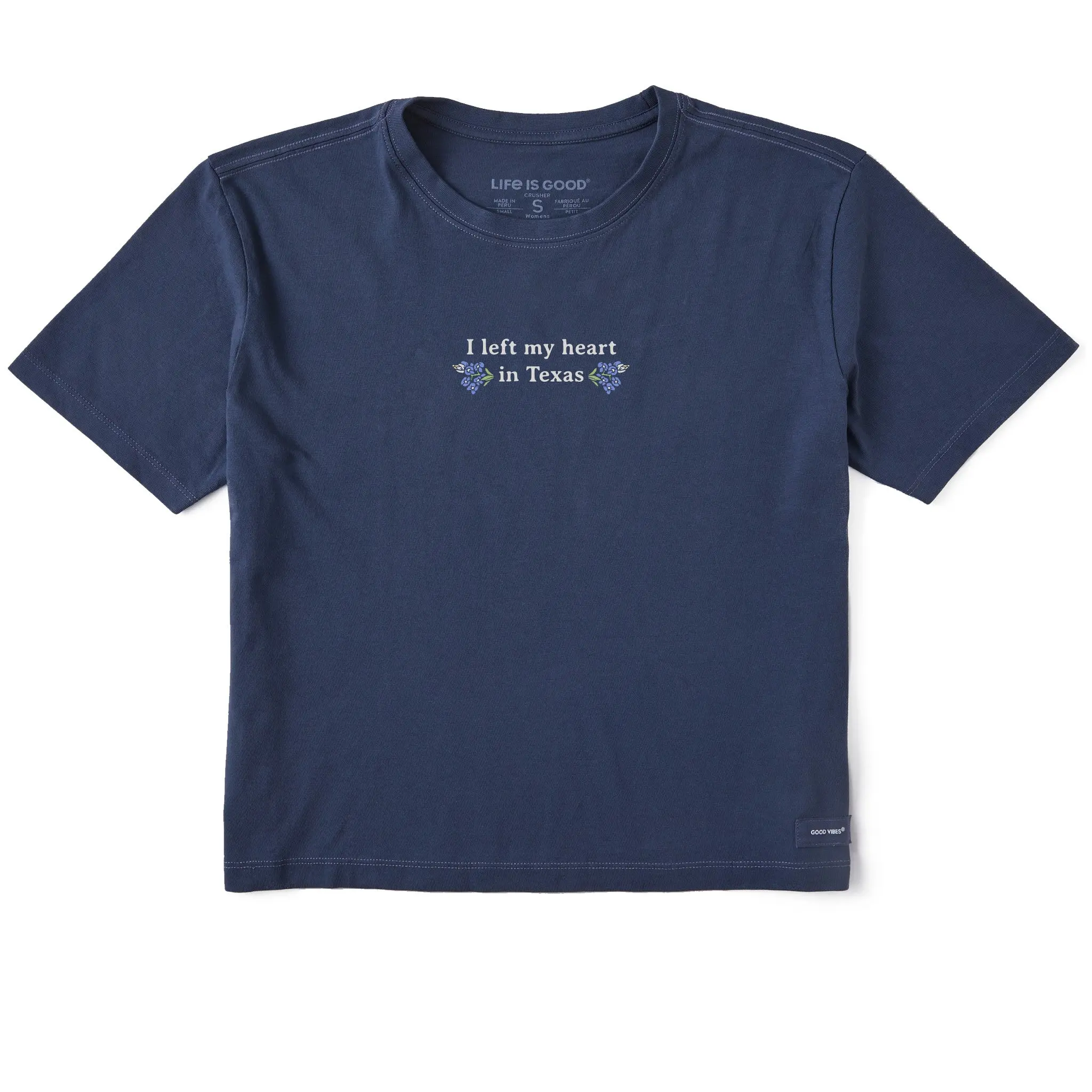 Women's I Left My Heart in Texas Short Sleeve Crusher Boxy Tee