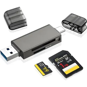 SD Card Reader 2 in 1  to C OTG Adapter Portable Memory Card Reader for SD TF SDXC SDHC MMC RS-MMC  SD  SDXC  SDHC Card and UHS-I Cards