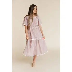 Hanna Dress-Mauve Gingham