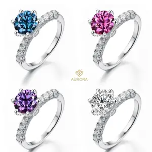 【#05 Amor】Full Synthetic Moissanite main stone and side stone rings with 925 Sterling Silver high quality birthday party engagement gift Jewelry