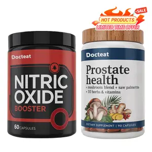 Ultimate Men's Health Bundle - Nitric Oxide Booster 60ct & Prostate Health 90ct Capsules - Natural Supplement for Blood Circulation & Prostate Support - US Healthcare & Fitness
