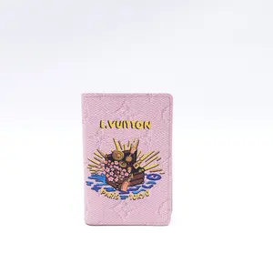 Pre-owned Louis Vuitton Coated Canvas Small Leather Goods Monogram Pink Card Holder T10380027