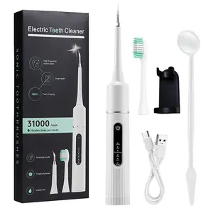 Electric Toothbrush & Professional Teeth Cleaning Kit – 6 Modes to Remove Stains, Plaque & Tartar, Includes Mirror & Spare Brush Heads, Ideal for Beginners & Sensitive Teeth Water Proof Daily
