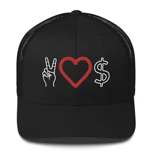 Peace Love Money Trucker Hat