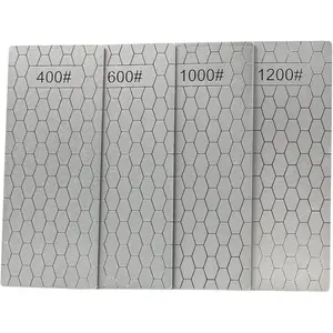 4 PCS Diamond Sharpening Stone Set Diamond Lapping Plate Coarse/Medium/Fine Grit Sharpener 400/600/1000/1200 Grit Multipurpose Wood Crafts, Metal Grinder Workpiece etc   Kitchen Knives Square