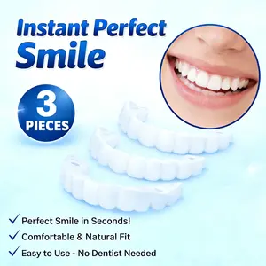 [3 Pairs] 1-Minute Snap-On 2026 new Veneers Instant Porcelain LookSmile Cover - Natural White Whitening Kit - Soft Custom Fitfor Photo-Ready Confidence