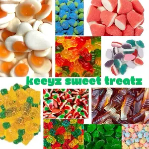 Keeyz Sweet Drip Sweet & Sour Pick-N-Mix - Variety of Gummy Bears Worms Fried Eggs Sour Rings Frogs 3D Fruit Candy Mix