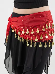 Bohemian Style Belly Dance Waist Chain, Metal Mesh Belt, Sheer, Fits Tight Dresses, Coin Design, Perfect Accessory for Dancers and Performers