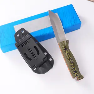 1pc 15002 Straight Knife with Sheath, High Hardness Stainless Steel Blade, Multi-Functional Tool, Camping, Hiking, Kitchen, Men's Gift