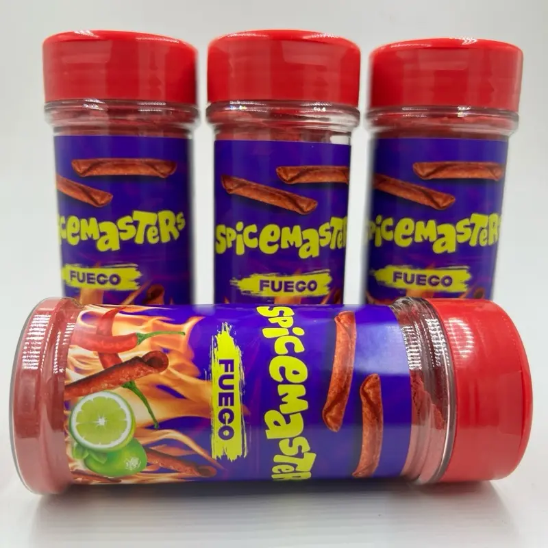 SPICEMASTERS FUEGO 4-PACK - All Gas Snack, No Breaks, Red Caps, Clear Bottle Seasoning Salt Flavor Natural More Spice bomb season Authentic Mexican Hot and Garlic Bulk Single Spicy savory dish Chili