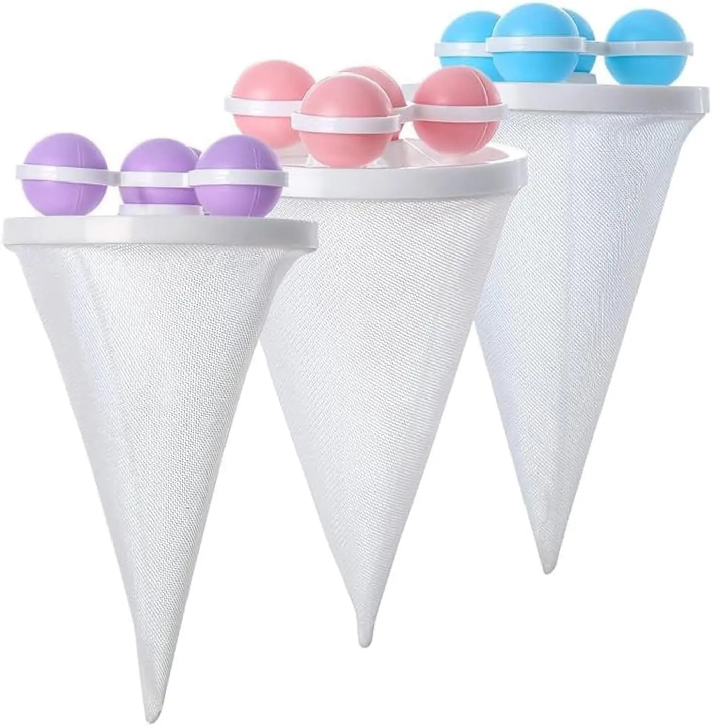 3 Counts Washing Machine Filter Bag, Reusable Floating Hair Catcher, Practical Laundry Lint Filter Bag, Effectively Collect Hair and Debris During Washing