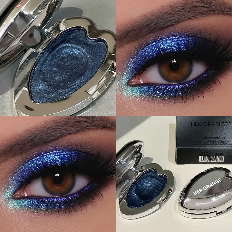 HERORANGE Dream Heart Highlight Eyeshadow Fine shimmer high gloss color full and natural Delicate and soft texture Waterproof and versatile for daily use Eye Shadow Makeup Glitter Shimmer Eyeshadow Sparkly Shimmer Eyeshadow Glitter Eyeshadows