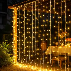 300-LED Curtain Lights: Plug-in, Dreamy Hanging Lights for the Bedroom; Outdoor Christmas String Lights Suitable for Window Backdrops, Weddings, Patios, Indoors, Dorms, and Party Decor — Warm White
