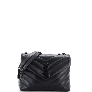 Pre-owned Yves Saint Laurent Leather Shoulder Bags Saint Laurent Loulou Shoulder Bag Matelasse Chevron Small by Rebag