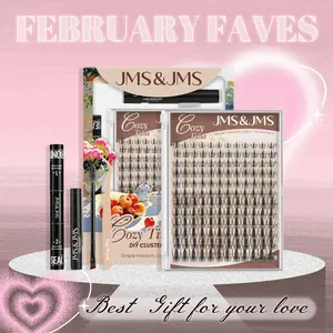 Fairy Lash Kit l JMS&JMS Spiky Manga Clusters,0.05mm Invisible Clear Band,DIY Anime Cartoon Doll Wet Cat Eyelash Extension at Home,Babyface Roundface Beginner-Friendly Feb Faves