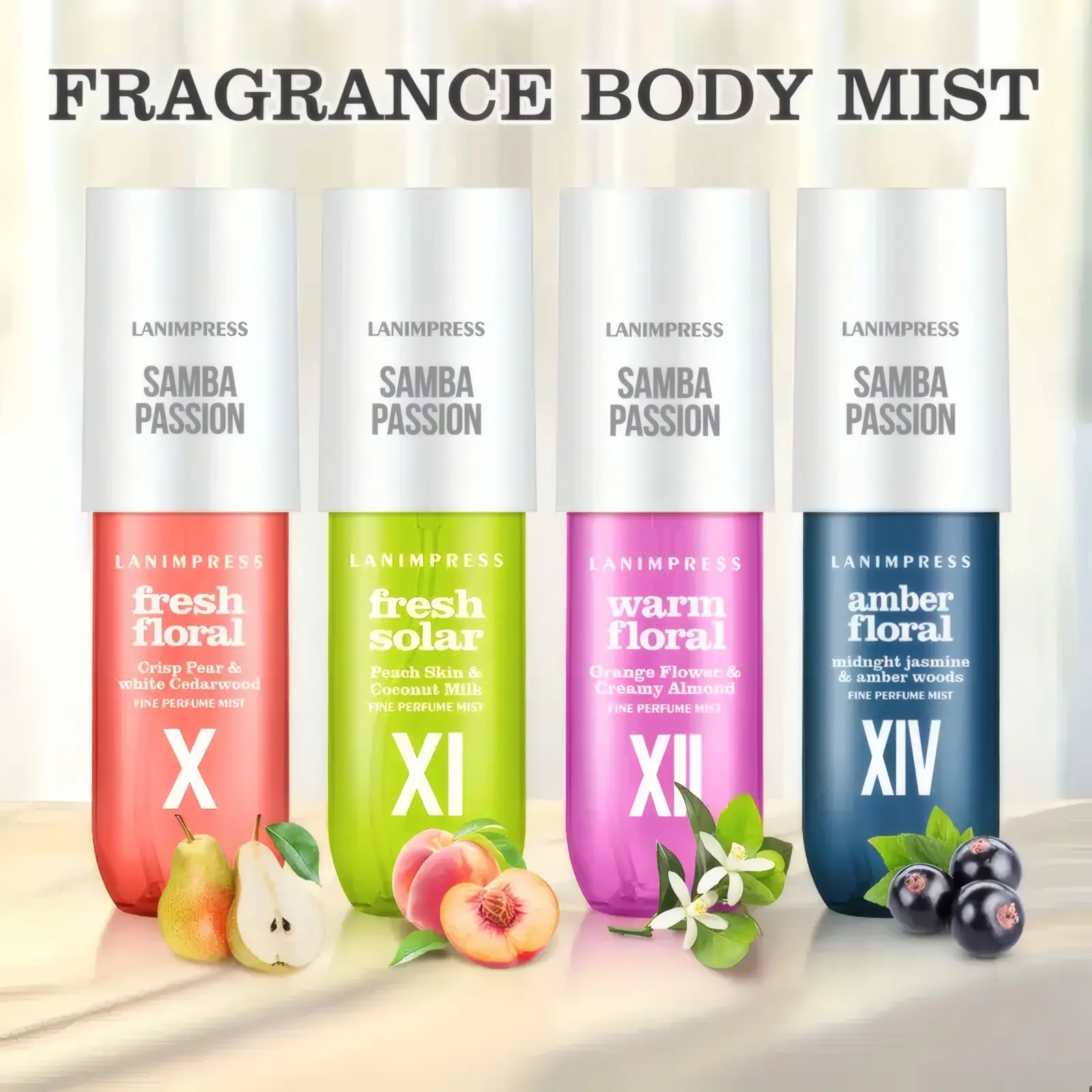 LANIMPRESS Perfume Mist, Long-Lasting Hair & Body Spray for Women with Crisp Pear, Orange Flower & Creamy Almond, Warm Floral Scent, 3.0 fl oz, Single Item