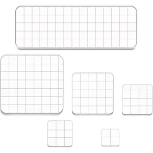 6-Piece Acrylic Clear Stamp Blocks Tools with Grid Lines for Scrapbooking Crafts Making