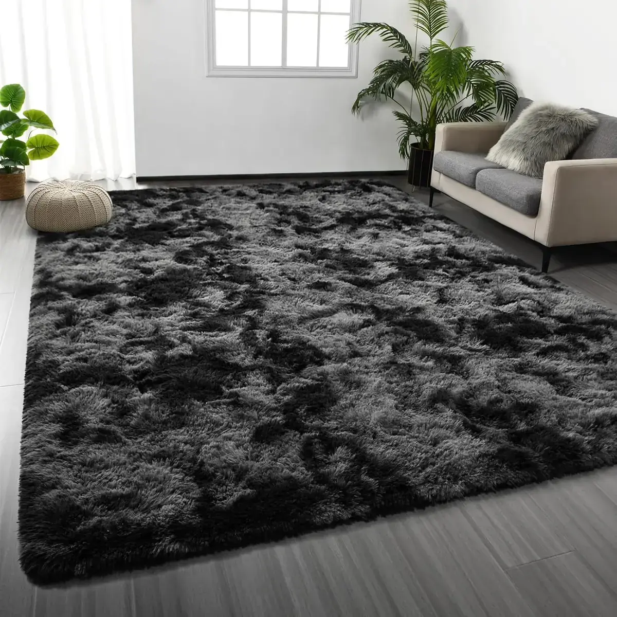 8x10ft Luxury Plush Furry Soft Rug for Living Room - Non-Slip Rectangular Polyester Blend Mat, Machine Washable Modern Shag, Ideal for Bedroom, Home Decor Rugs, Furry Soft Rugs