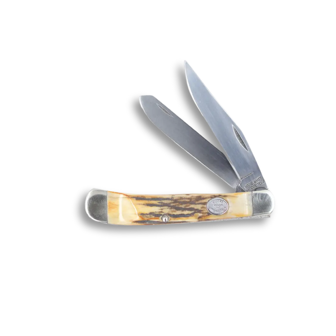 Moore Maker Sambar Stag Two Blade Trapper Knife- 4 1/8"