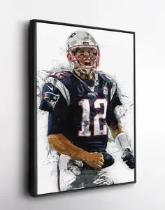 Tom Brady New England Patriots  Print NFL Football Wall Art  Poster Man Cave Decor Sports Gift for Patriots Fans